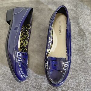 Ellen Tracy Keller Loafers Shoes Womens Size 7.5M Blue Round Slip-On